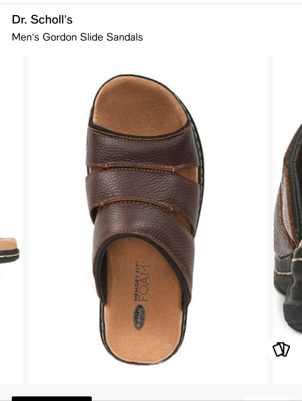 Dr. Scholl's Men's Brown Leather Slide Sandals